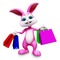 Bunny with shopping bags