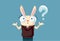 Bunny Shrugging Having Questions Vector Cartoon