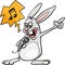 Bunny singing rock cartoon illustration