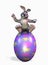 Bunny Sitting on a Big Easter Egg - with clipping path