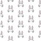 Bunny stylized line fun seamless pattern for kids and babies.