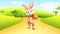 Bunny walking with big carrot