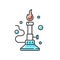 Bunsen burner RGB color icon