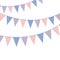 Bunting banner. Rose quarts and serenity colors.