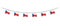 Bunting decoration in colors of Czech Republic flag. Garland, pennants on a rope for party, carnival, festival, celebration. For N