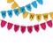 Bunting decoration with Happy New Year text. Colorful garland, pennants on a rope for party, carnaval, celebration