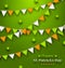 Bunting Pennants in Irish Colors and Clovers for St. Patricks Day