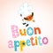 Buon appetito Italian decorative type with chef character