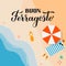 Buon Ferragosto - Happy August Festival in Italian. Traditional summer holiday in Italy. Vector background for