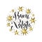 Buon Natale Italian Merry Christmas golden decoration, calligraphy
