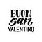 Buon San Valentino Happy Valentines day handwritten lettering in italian language. isolated on white.