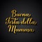 Buona festa della Mamma. Happy Mothers Day in Italian. Gold inscription on black background. Vector template for typography poster