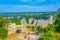 Buoux Castle overlooking Luberon regional natural park in France