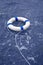 Buoy, lifebelt, lifesaver floating in ocean as help equipment