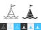 Buoy warning marker simple black line vector icon