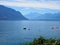 Buoys on Lake Geneva at Montreux city in Switzerland