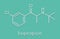 Bupropion antidepressant and smoking cessation drug molecule. Skeletal formula.