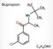 Bupropion, C13H18ClNO molecule. It is used for the treatment of Major Depressive Disorder MDD, Seasonal Affective Disorder SAD