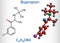 Bupropion, C13H18ClNO molecule. It is used for the treatment of Major Depressive Disorder MDD, Seasonal Affective Disorder SAD