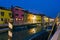 Burano canal reflections at dusk