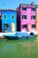 Burano island landscape with colorful houses