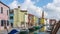 Burano island in Venetian Lagoon near Venice, Italy time lapse