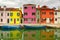 Burano island in Venice and its colorful houses