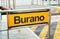 Burano sign at the vaporetto stop