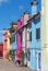 Burano, Venezia, Italy. View of the colorful houses along the canals at the Islands