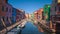 Burano, Venice, Italy with Colorful Buildings Along Canals