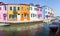 Burano, Venice, Veneto, Italy, Row of colorful fisherman houses