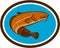 Burbot Fish Oval Retro