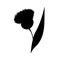 Burdock black silhouette.Wild plant icon.Vector