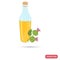 Burdock oil bottle color flat icon