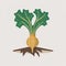 Burdock Root Vegetable Cute Playful Flat Icon by Generative AI