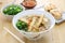 Burdock tempura udon noodles soup, japanese food