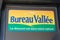 Bureau Vallee sign text and brand logo front of store retail office supplies equipment