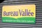 Bureau Vallee sign text and logo front of brand store retail office supplies equipment