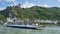 Burg Gutenfels High on a Hill with Car Ferry on the Rhine