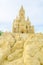 BURGAS, BULGARIA, JULY 31, 2014: View of sand statues sculptured on a beach in the Bulgarian city Burgas....IMAGE