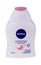 BURGAS, BULGARIA - MAY 17, 2017: Nivea Intimo Sensitive Intimate Wash Lotion 250 ml isolated on white with clipping path.