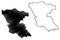 Burgas Province Republic of Bulgaria, Provinces of Bulgaria map vector illustration, scribble sketch Burgas map