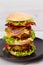 Burger With Beef, Bacon, Tomato, Cheese, Lettuce and Onion, Cheeps