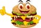 Burger cartoon thumb up