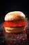 Burger with caviar. Concept of healthy eating. Luxury food. Ai Generative