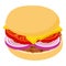 Burger cheese icon, isometric 3d style