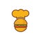 Burger chef vector logo design template.