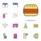 burger colored icon. birthday icons universal set for web and mobile