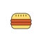 burger colored icon. Element of birthday party icon for mobile concept and web apps. Colored burger icon can be used for web and m