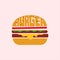 Burger concept with burger letter and cheese vector